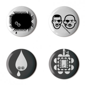 Gift Box: 4 button badges (Hairy Tear)