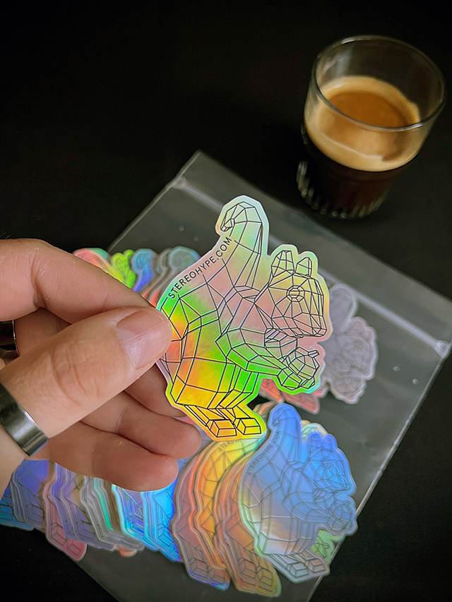 Holographic Stereohype Mascot Squirrel Sticker