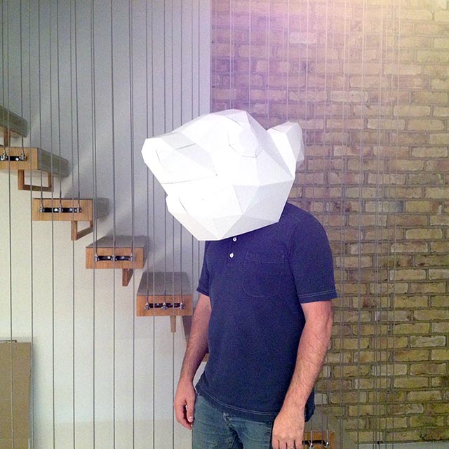 Work in progress: pre-anniversary exhibition fun. Tomi Vollauschek with Squirrel Head