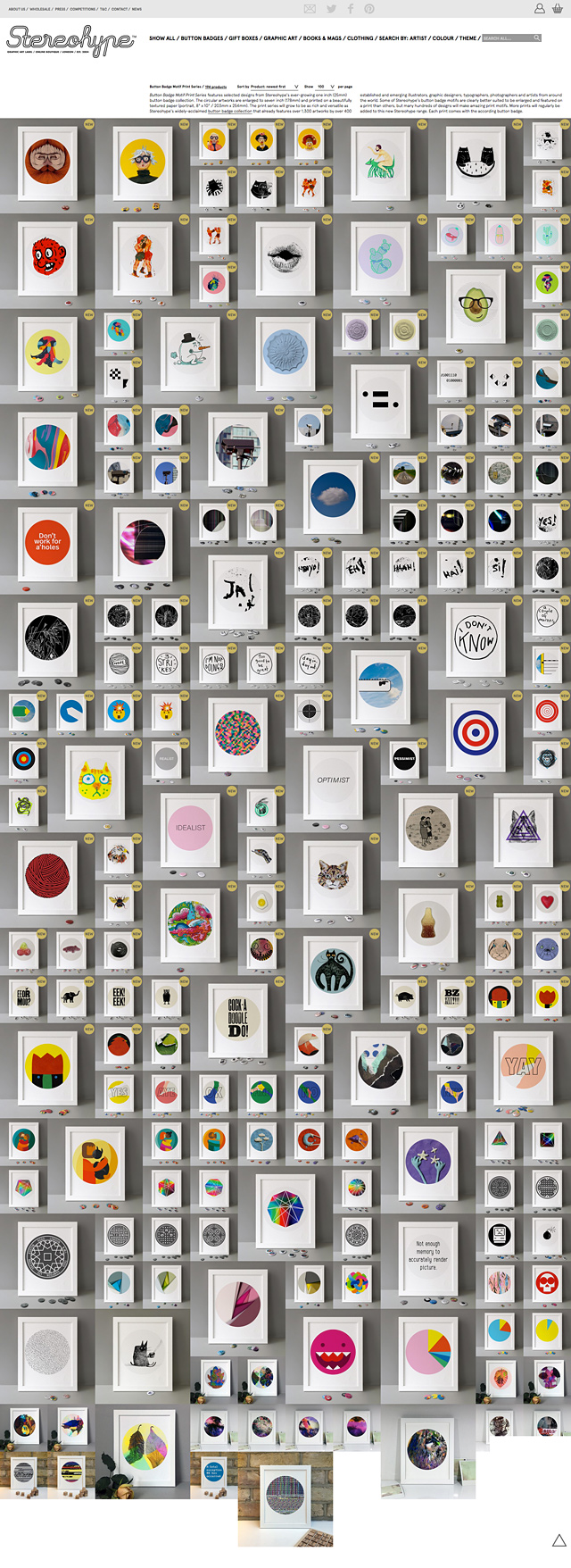 Now 194 Button Badge Motif Prints