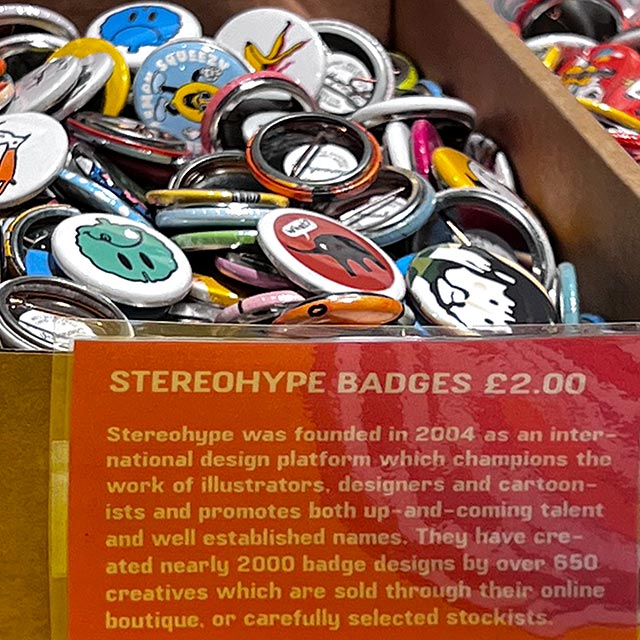 Pick 'N' Mix Stereohype display in London's Cartoon Museum